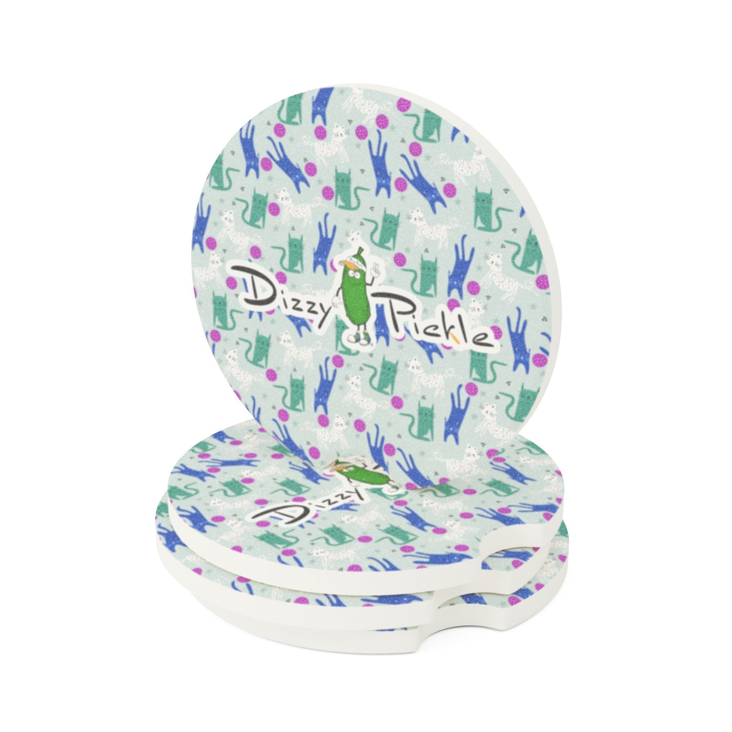 Dizzy Pickle GrayC Soapstone Car Coaster