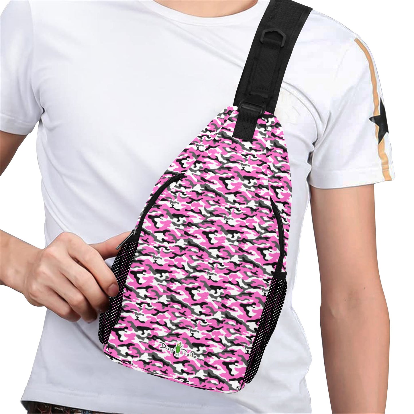 Dizzy Pickle Jan Pink Pickleball Grab-N-Go Crossbody Casual Chest Bag