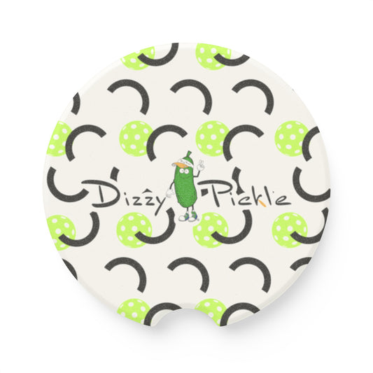 Dizzy Pickle Believe White Soapstone Car Coaster