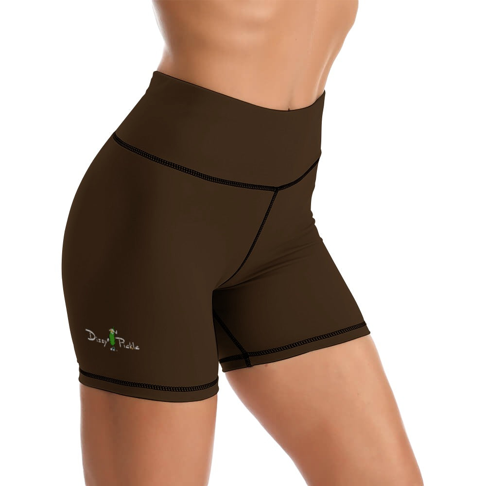 Dizzy Pickle DZY P Classic Saddle Brown Women's Pickleball Comfortable Skinny Sports Yoga Shorts