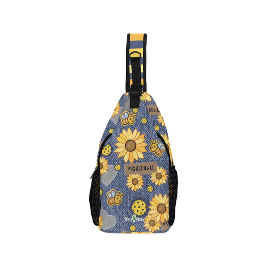 Dizzy Pickle Amy Sunflowers Pickleball Grab-N-Go Crossbody Casual Chest Bag