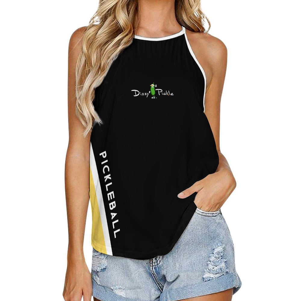 Dizzy Pickle Performance DS Women's Pickleball Sleeveless Crew Neck Vest Black Yellow