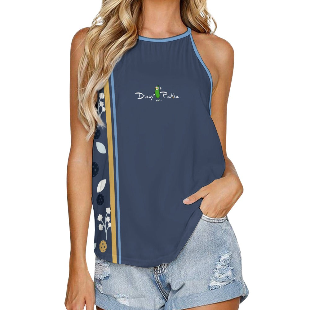 Dizzy Pickle Lesley Gray Women's Pickleball Sleeveless Crew Neck Vest Tank Top