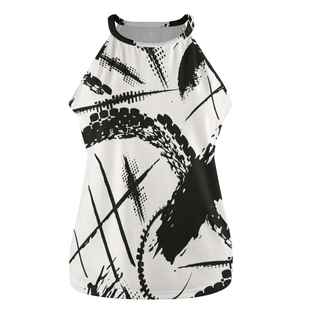 Dizzy Pickle DZY P Classic Maxine Black Crisscross Women's Pickleball Crew Neck Vest