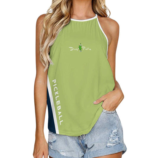 Dizzy Pickle Performance DS Women's Pickleball Sleeveless Crew Neck Vest Olive Green Navy Blue