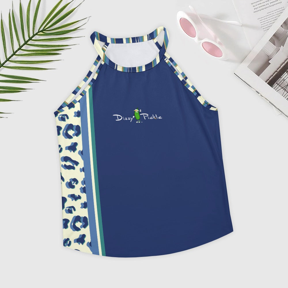 Dizzy Pickle Anne Leopard Print Women's Pickleball Crew Neck Vest