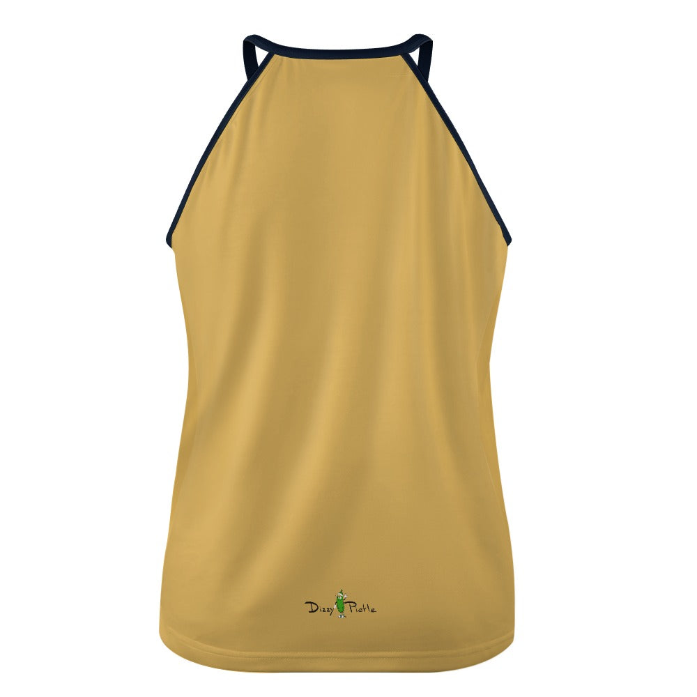 Dizzy Pickle Lesley Gold Women's Pickleball Sleeveless Crew Neck Vest Tank Top