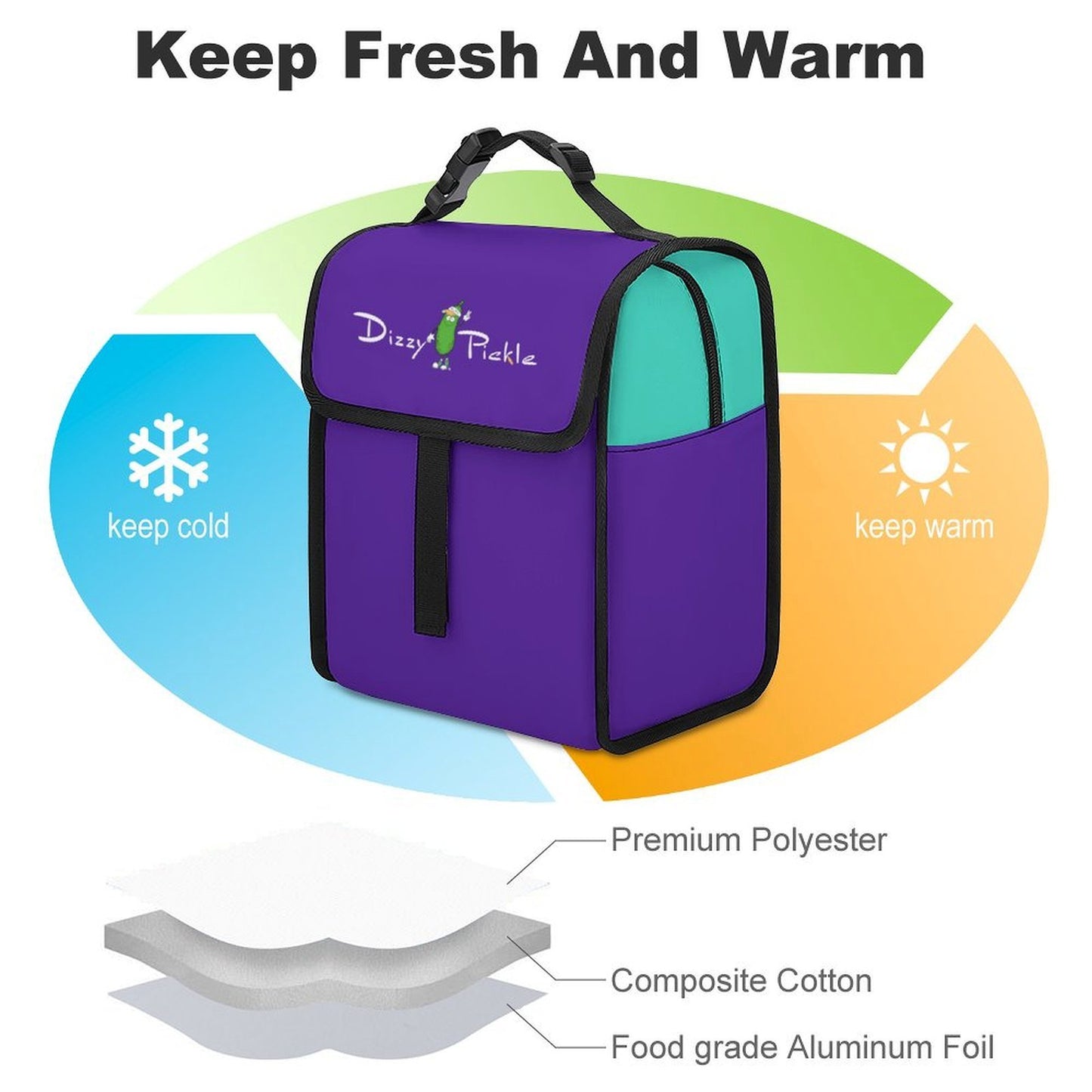 Custom Flip Top Insulated Lunch Bag Thermal Cooler Tote With Handle