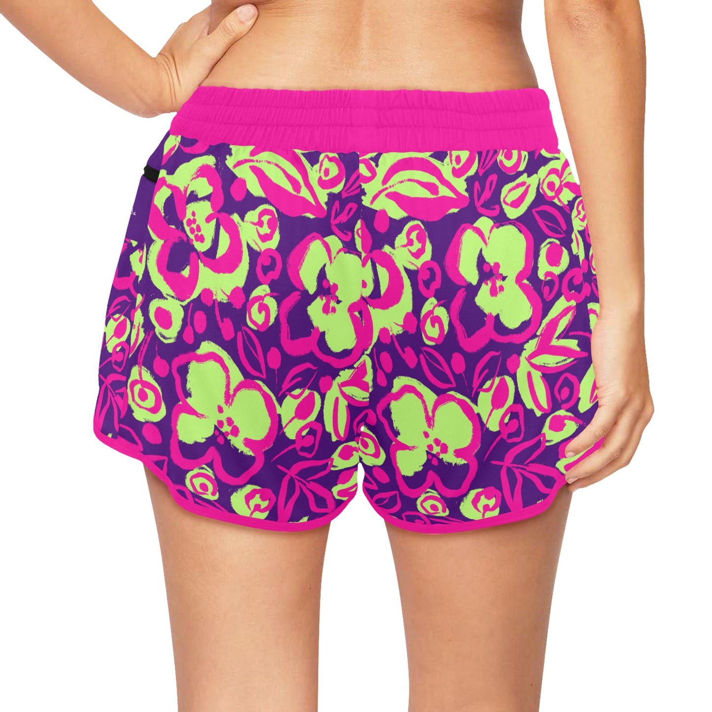 Dizzy Pickle Lesia PPG Blooms Women's Pickleball Sports Shorts with Zipper Pockets