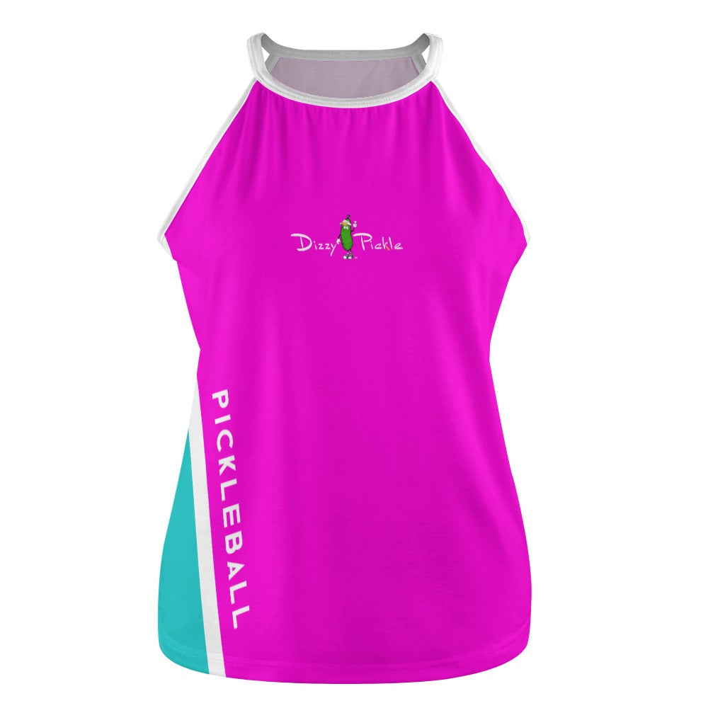 Dizzy Pickle Performance DS Women's Pickleball Sleeveless Crew Neck Vest Fuchsia Turquoise