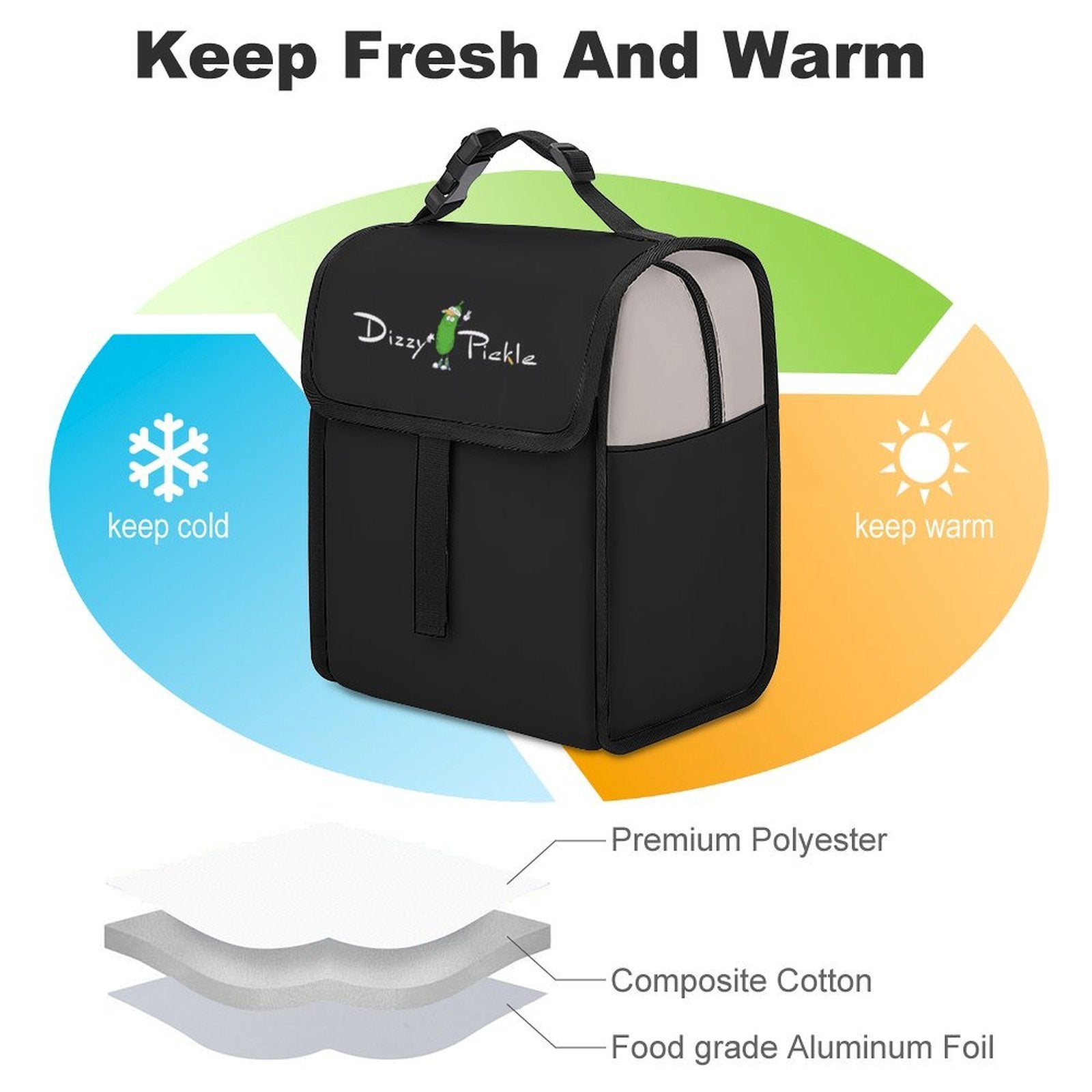 Custom Flip Top Insulated Lunch Bag Thermal Cooler Tote With Handle