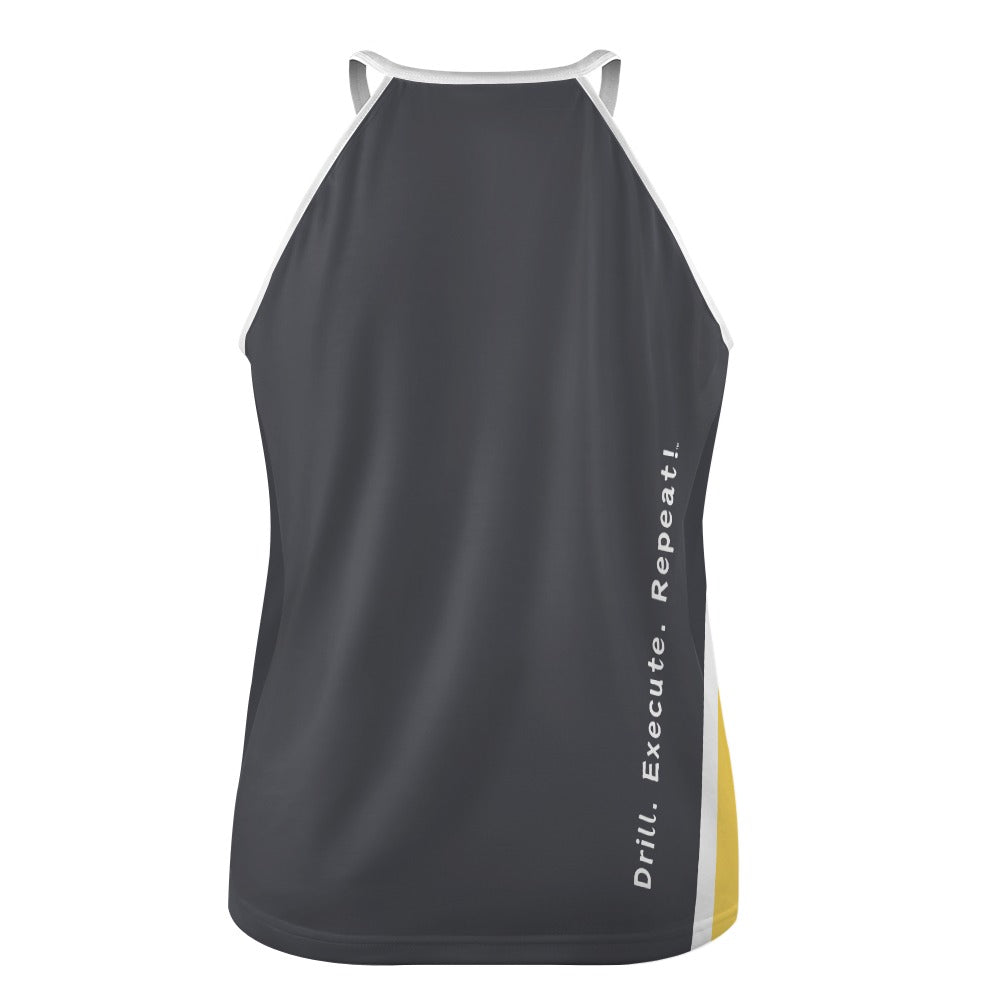 Dizzy Pickle Performance DS Women's Pickleball Sleeveless Crew Neck Vest Dark Gray Yellow