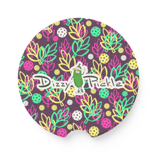 Dizzy Pickle Charlotte Leaves Soapstone Car Coaster