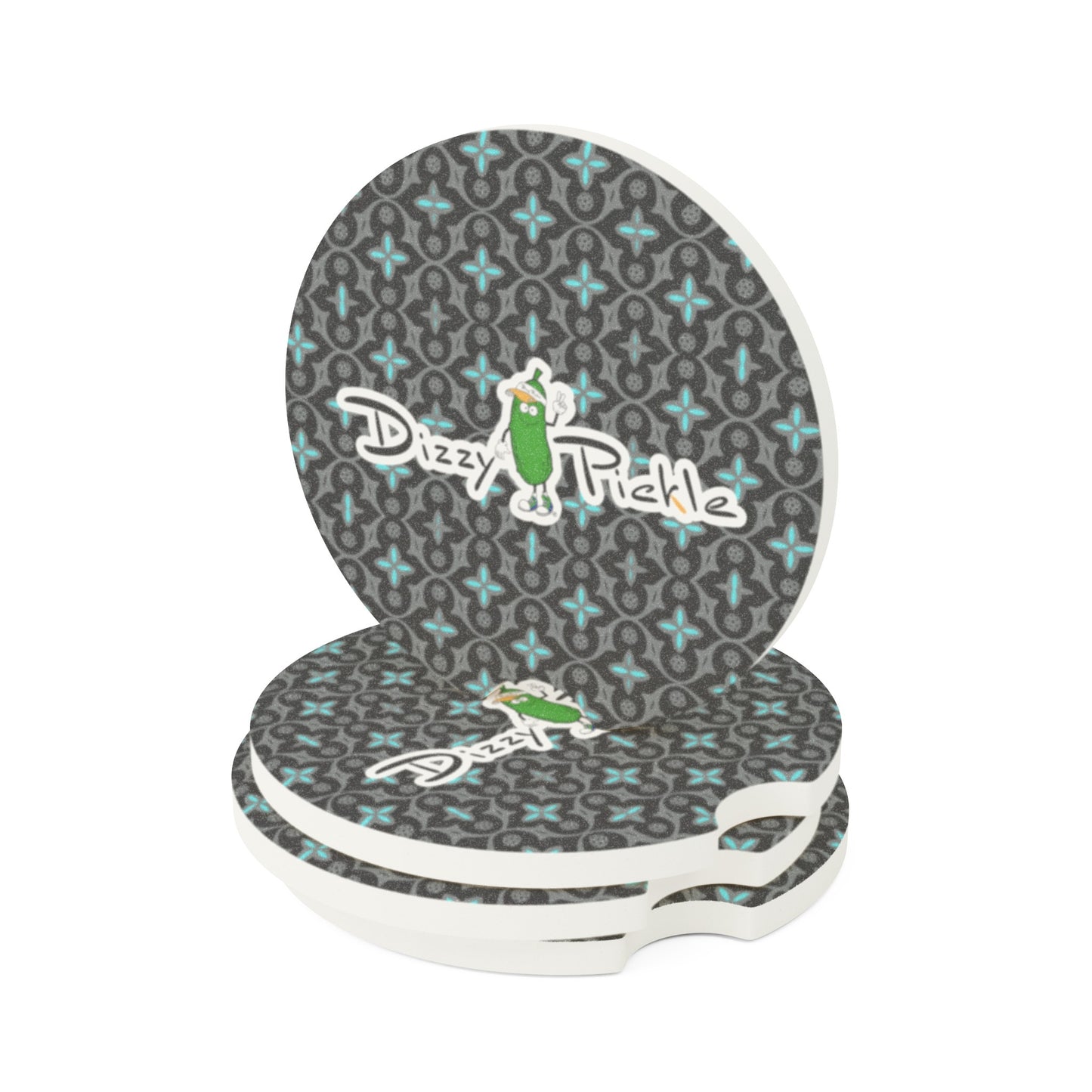 Dizzy Pickle Shelby Black Soapstone Car Coaster