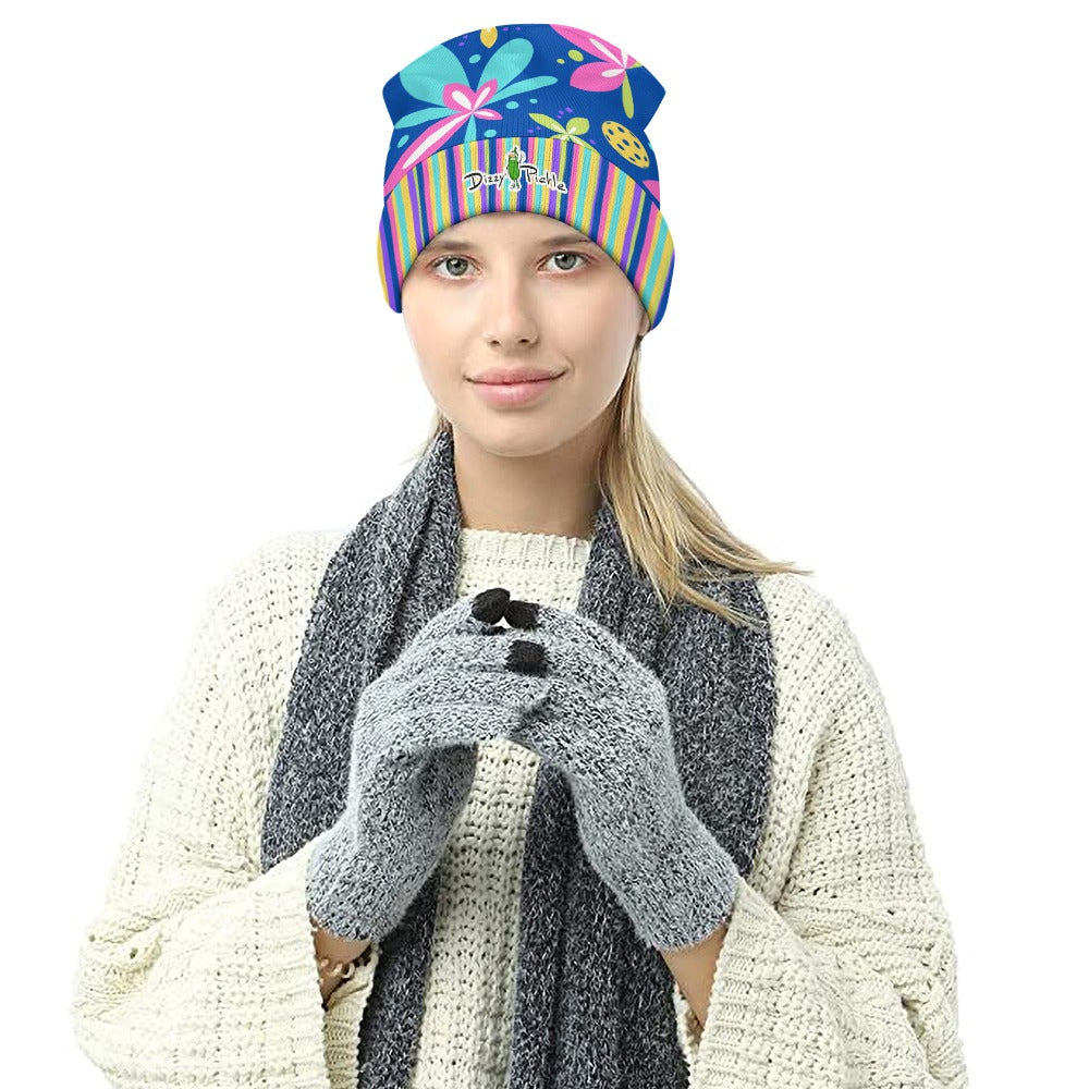 Dizzy Pickle Donna Blue One-Size Knitted Beanie