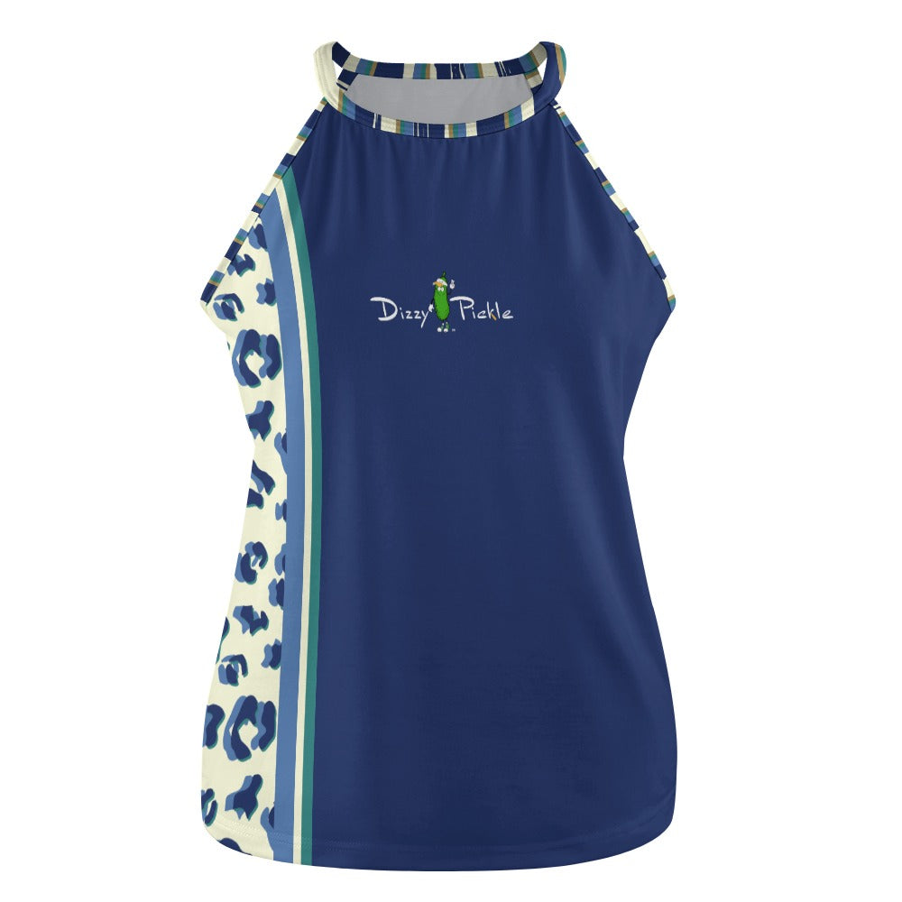 Dizzy Pickle Anne Leopard Print Women's Pickleball Crew Neck Vest