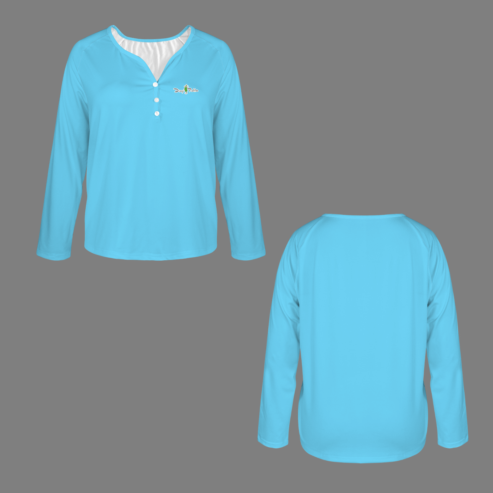 Three Button Long Sleeve Robin Blue