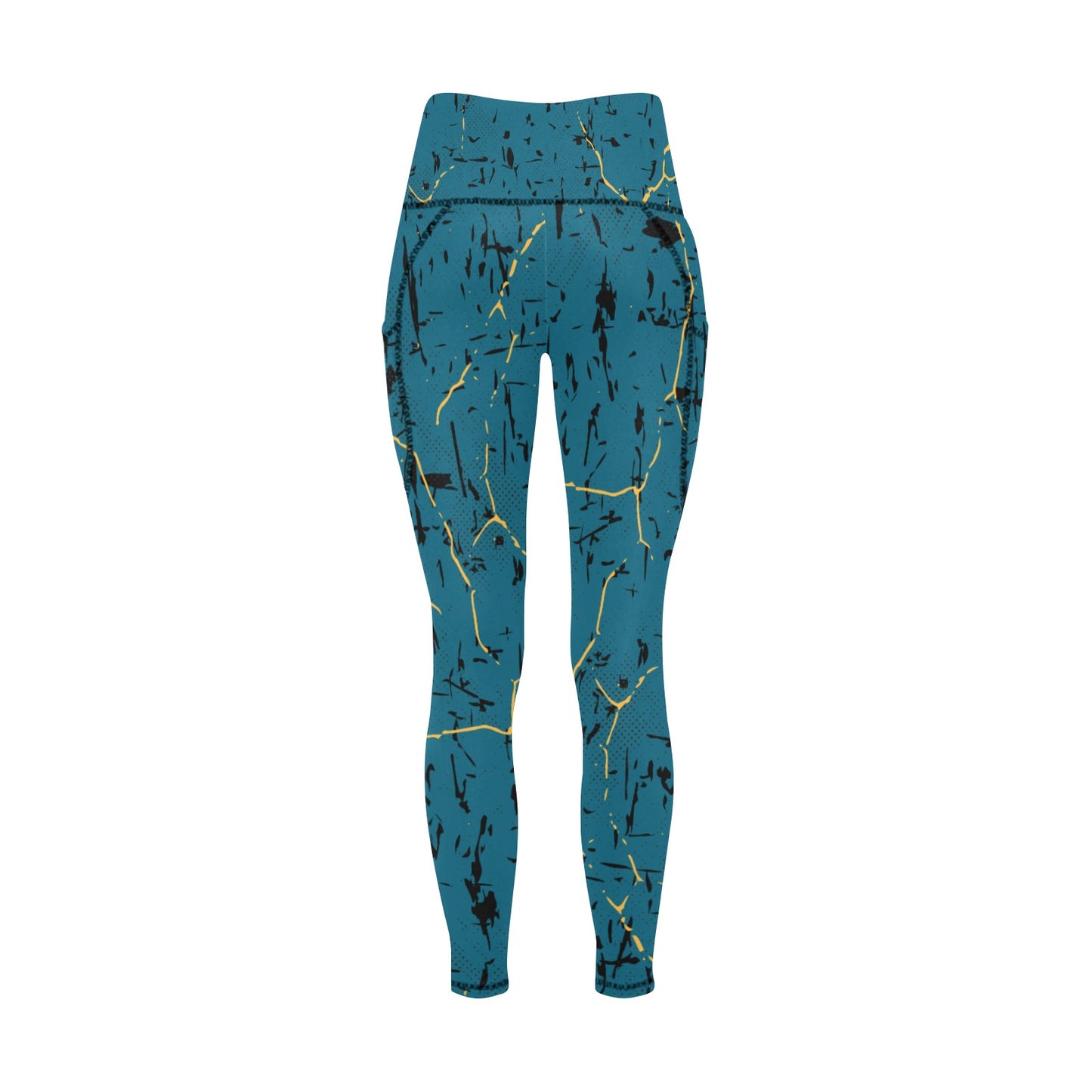 Dizzy Pickle Lynne Turquoise Women's Pickleball Performance Leggings (Ankle Length, High-Waisted, & Two Side Pockets)