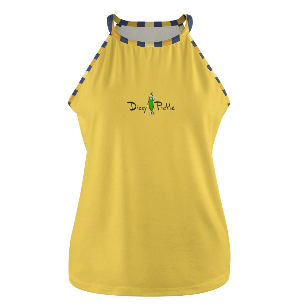 Dizzy Pickle Amy Sunflowers Solid Gold Women's Pickleball Crew Neck Vest