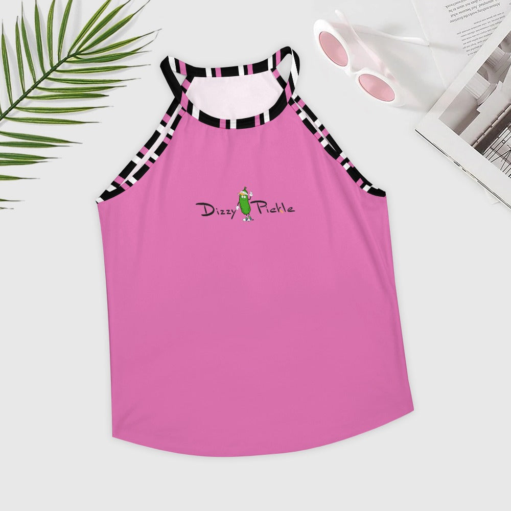 Dizzy Pickle Coming Up Daisies BP Pink Women's Pickleball Crew Neck Vest