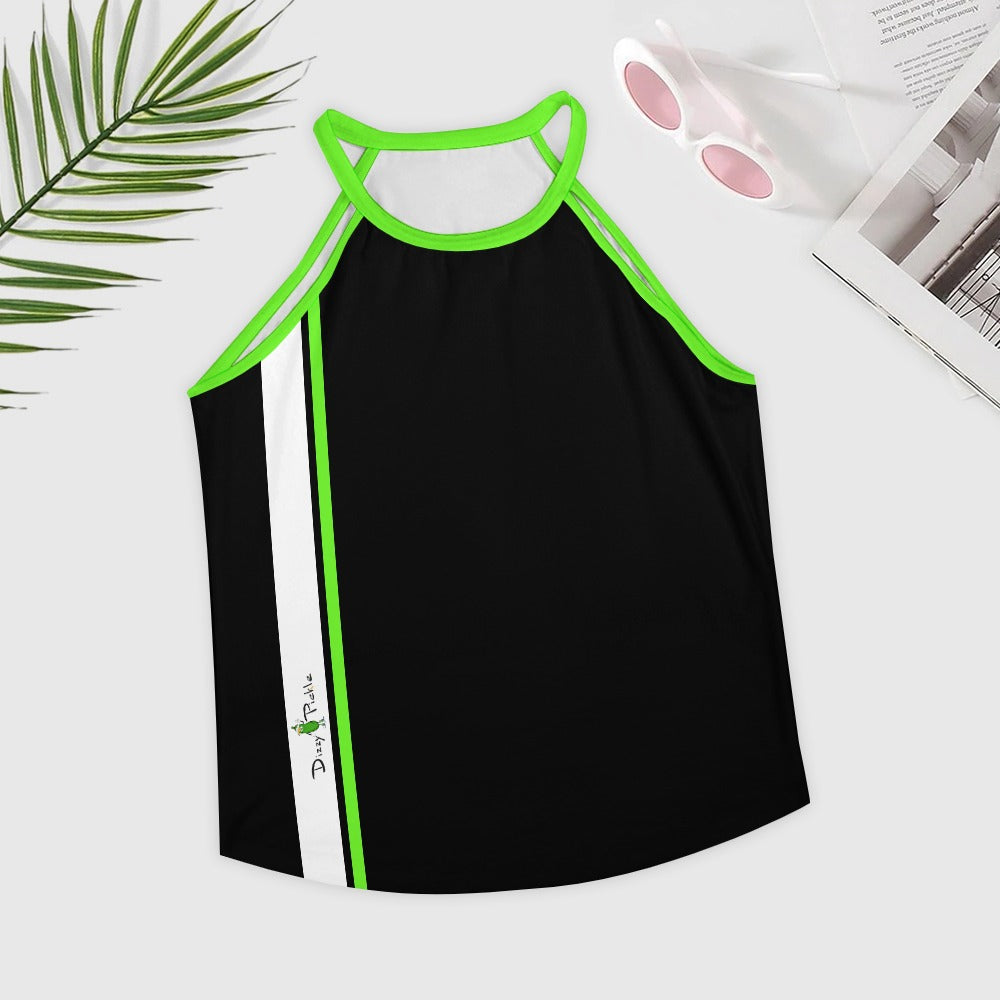 Dizzy Pickle PICKLEBALL Racing Stripe BKLG Women's Pickleball Crew Neck Sleeveless Vest