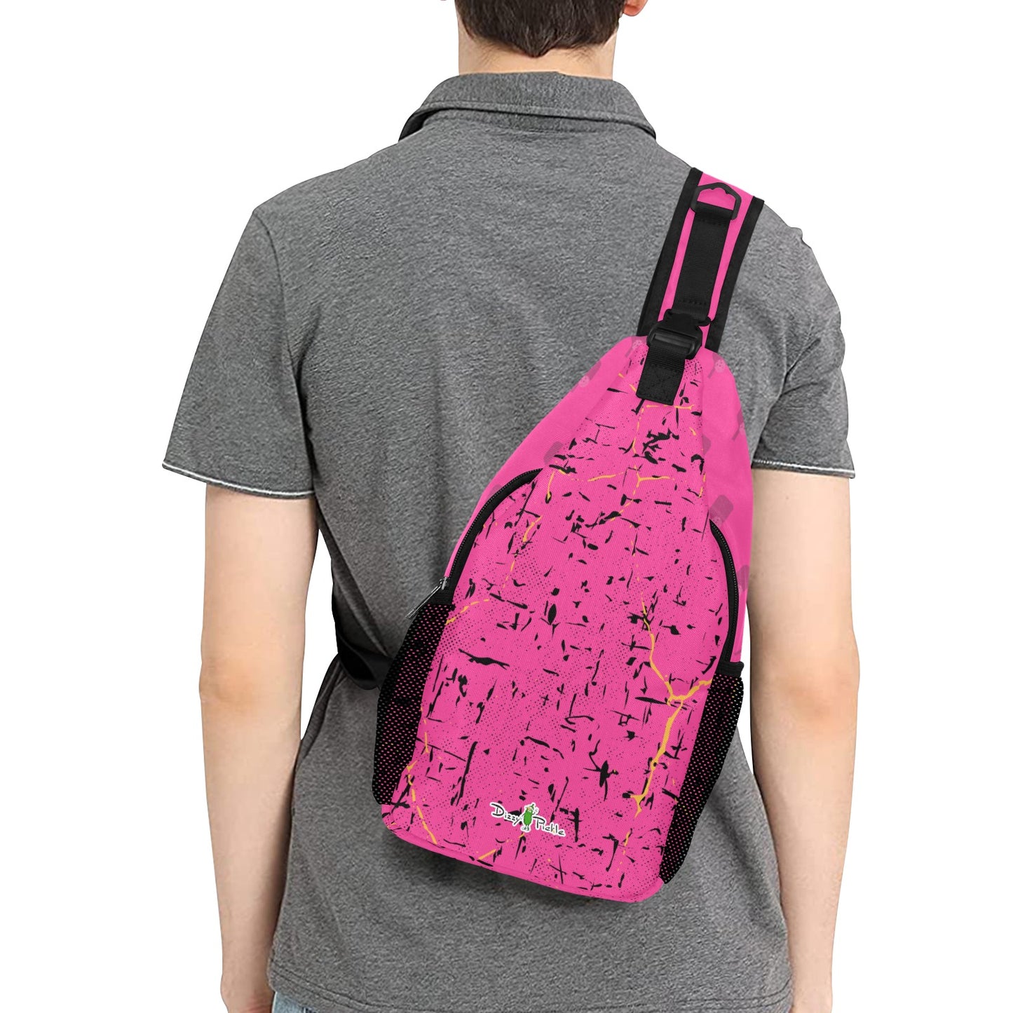 Dizzy Pickle Lynne Pink Pickleball Grab-N-Go Crossbody Casual Chest Bag