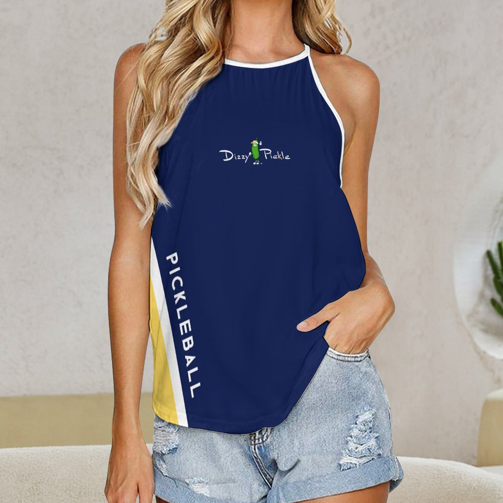 Dizzy Pickle Performance DS Women's Pickleball Sleeveless Crew Neck Vest Midnight Blue Yellow