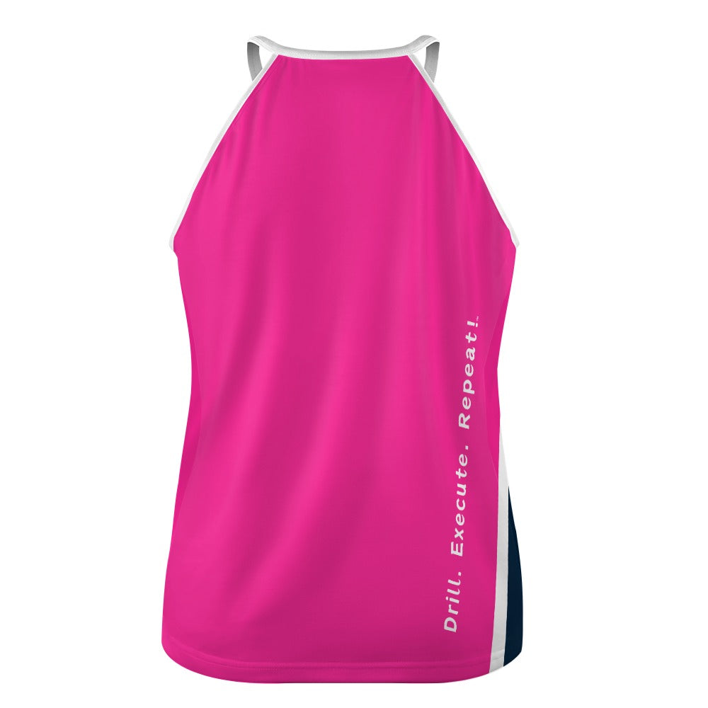 Dizzy Pickle Performance DS Women's Pickleball Sleeveless Crew Neck Vest Dark Pink Navy Blue