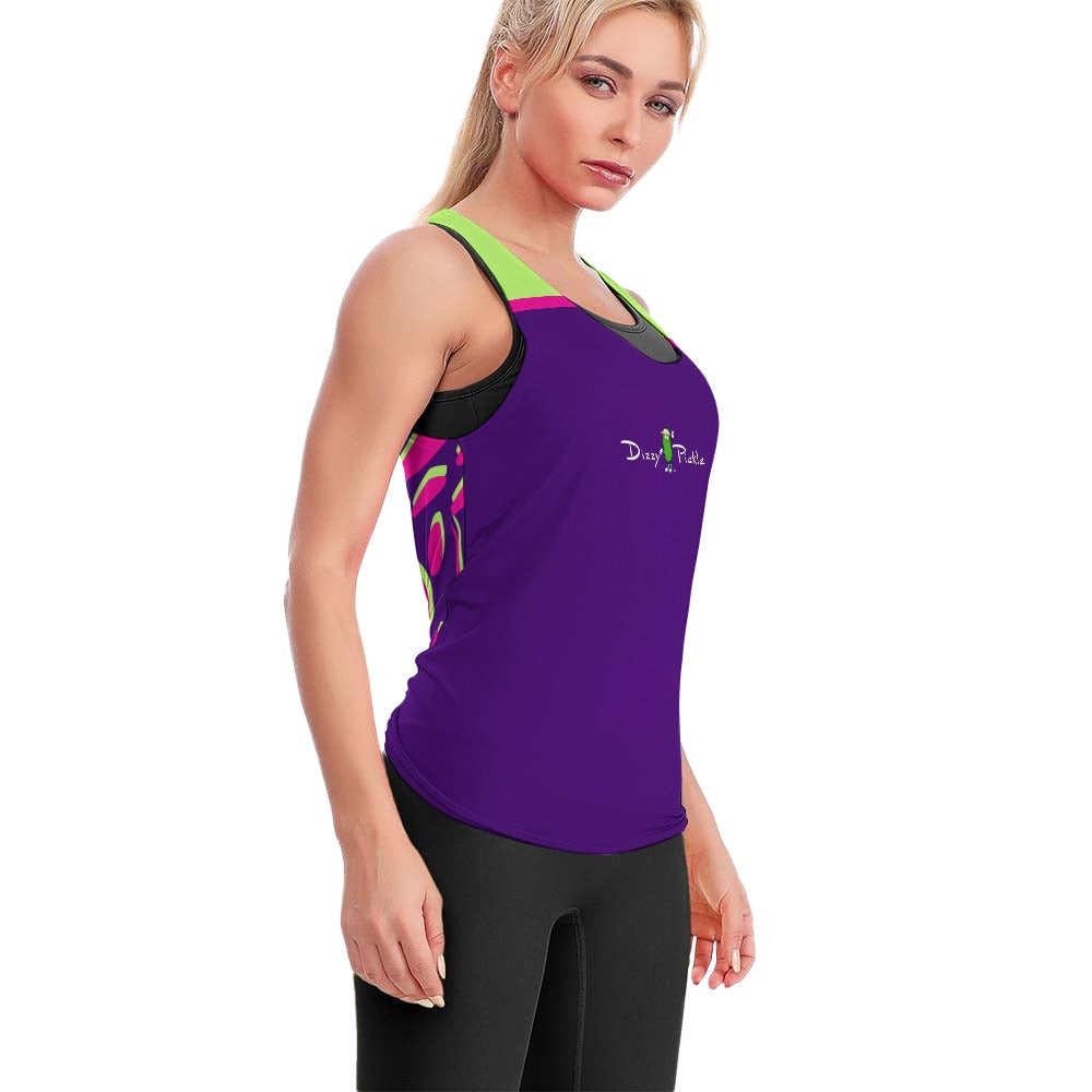 Dizzy Pickle Lesia Solid Petals PPG Women's Pickleball Sweat-Absorbing Sleeveless Tie-Back Vest