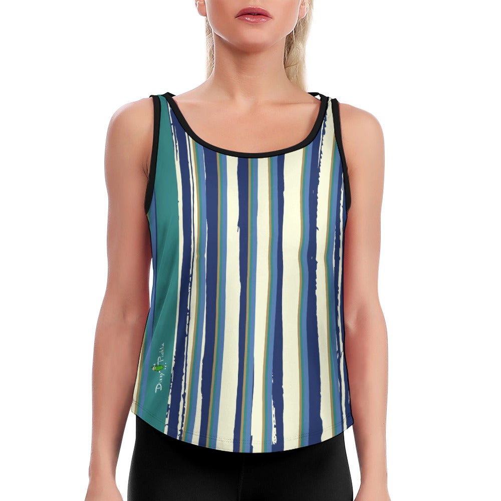 Dizzy Pickle Anne Stripes Women's Pickleball Active Performance Loose Yoga Vest