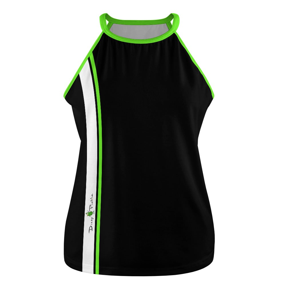 Dizzy Pickle PICKLEBALL Racing Stripe BKLG Women's Pickleball Crew Neck Sleeveless Vest