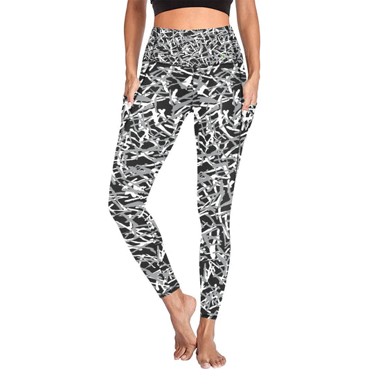 Dizzy Pickle Lesia BGW Confetti Women's Pickleball Performance Leggings (Ankle Length, High-Waisted, & Two Side Pockets)