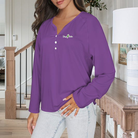 Three Button Long Sleeve Grape