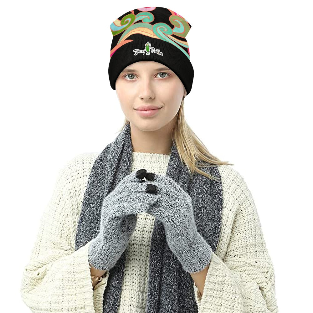 Dizzy Pickle Anna Black One-Size Knitted Beanie