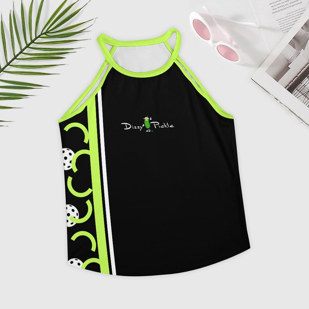 Dizzy Pickle Believe Black Women's Pickleball Crew Neck Vest