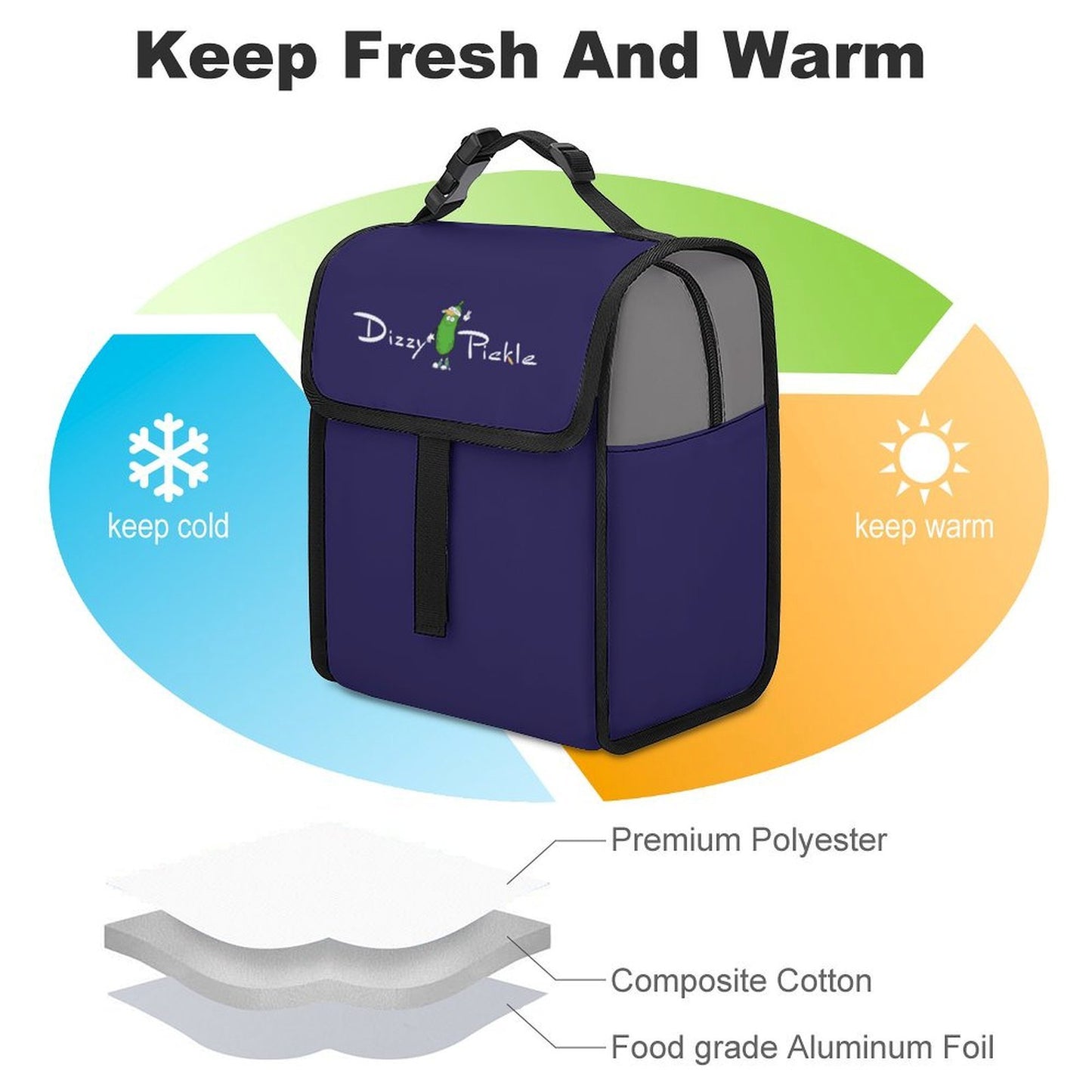Custom Flip Top Insulated Lunch Bag Thermal Cooler Tote With Handle