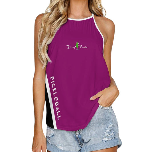 Dizzy Pickle Performance DS Women's Pickleball Sleeveless Crew Neck Vest Magenta Black