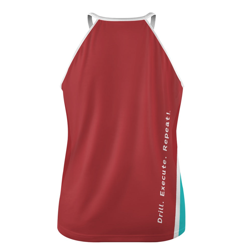 Dizzy Pickle Performance DS Women's Pickleball Sleeveless Crew Neck Vest Persian Red Turquoise