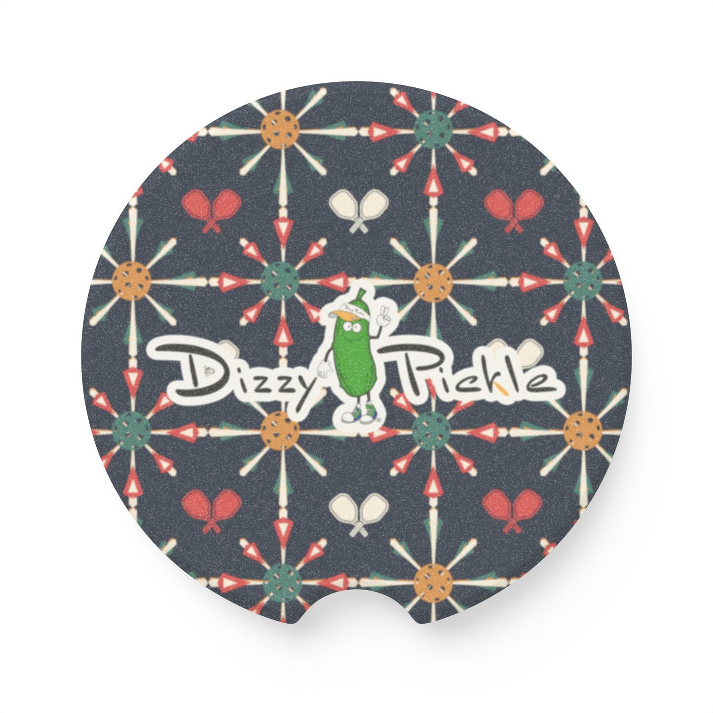 Dizzy Pickle Penny Paddles and Balls Blues Soapstone Car Coaster