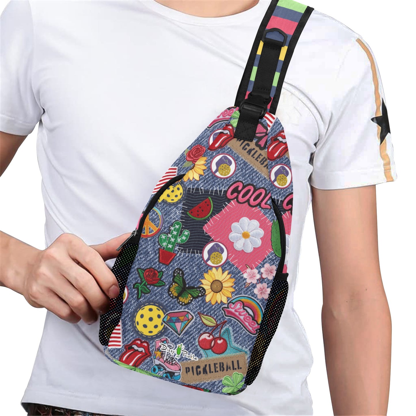 Dizzy Pickle Amy Patches Pickleball Grab-N-Go Crossbody Casual Chest Bag