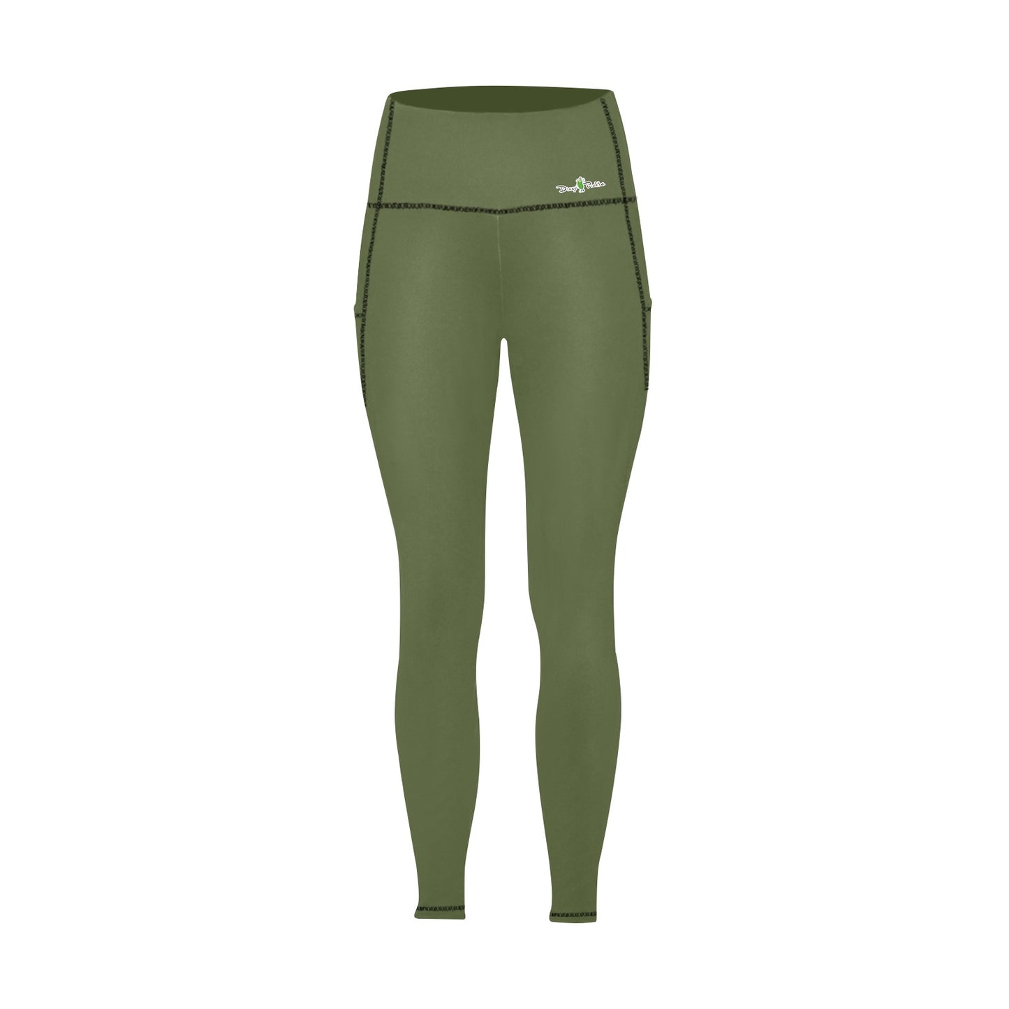 Dizzy Pickle DZY P Classic Arizona Green Women's Pickleball Performance Leggings (Ankle Length, High-Waisted, & Two Side Pockets)