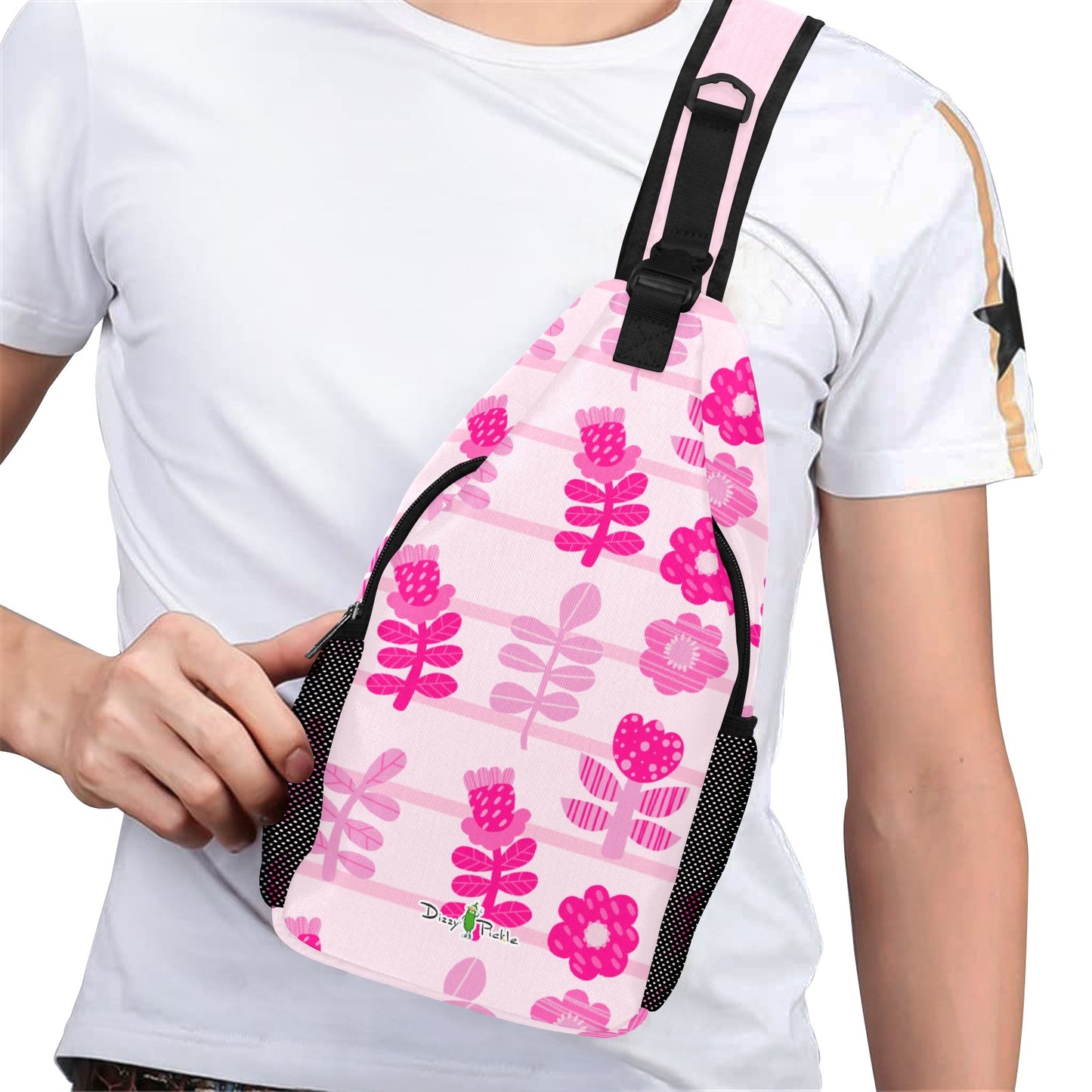 Dizzy Pickle Avery Blooms Pickleball Grab-N-Go Crossbody Casual Chest Bag