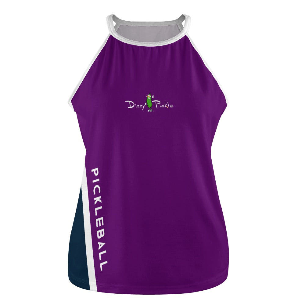 Dizzy Pickle Performance DS Women's Pickleball Sleeveless Crew Neck Vest Purple Navy Blue