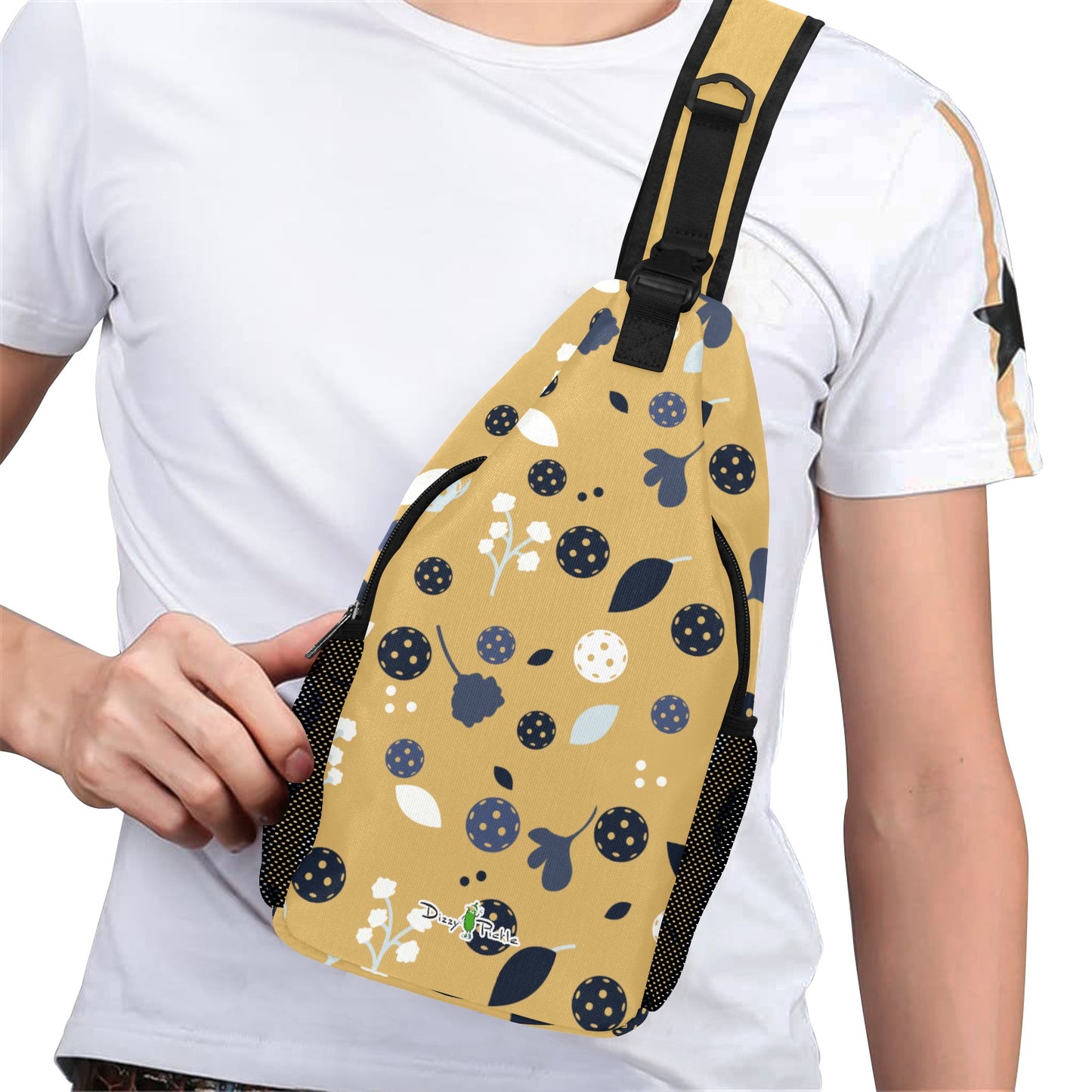 Dizzy Pickle Lesley Gold Pickleball Grab-N-Go Crossbody Casual Chest Bag