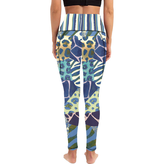 Dizzy Pickle Anne Gone Wild Women's Pickleball Performance Leggings (Ankle Length, High-Waisted, & Two Side Pockets)