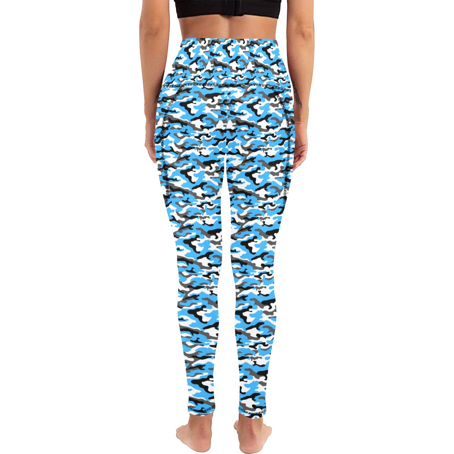 Dizzy Pickle Jan Blue Women's Pickleball Performance Leggings (Ankle Length, High-Waisted, & Two Side Pockets)