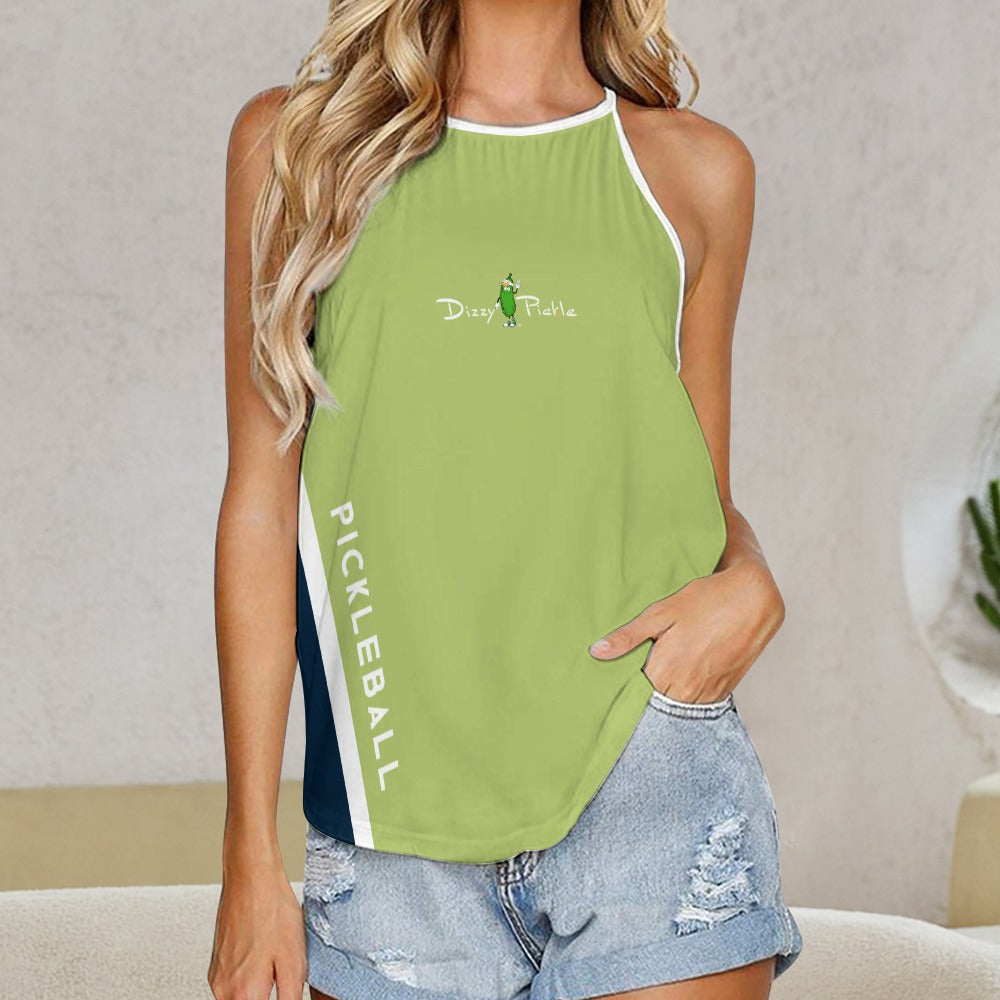 Dizzy Pickle Performance DS Women's Pickleball Sleeveless Crew Neck Vest Olive Green Navy Blue