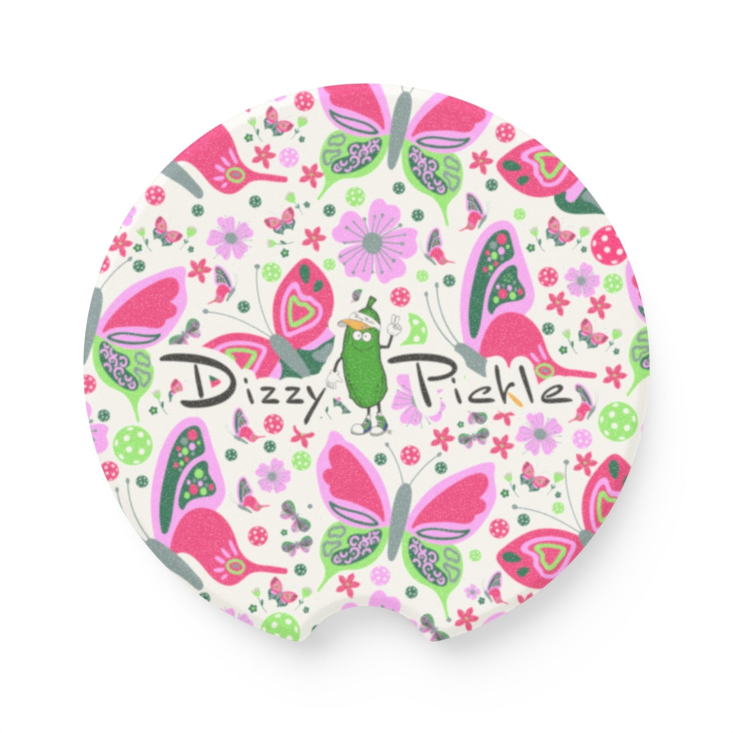 Dizzy Pickle Penny PG Butterflies Soapstone Car Coaster