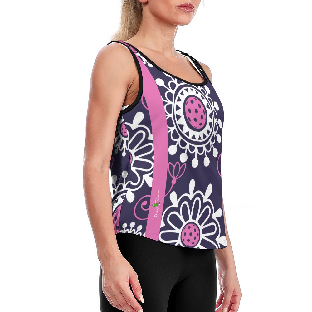 Dizzy Pickle Coming Up Daisies PP Women's Pickleball Active Performance Loose Yoga Vest