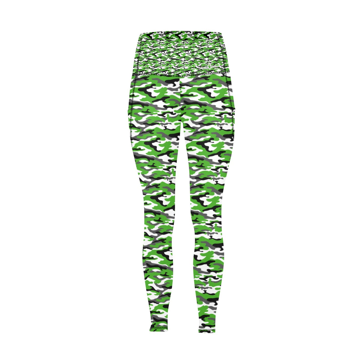 Dizzy Pickle Jan Green Women's Pickleball Performance Leggings (Ankle Length, High-Waisted, & Two Side Pockets)